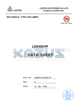 LI35430-PF datasheet - RECTANGLE TYPE LED LAMPS