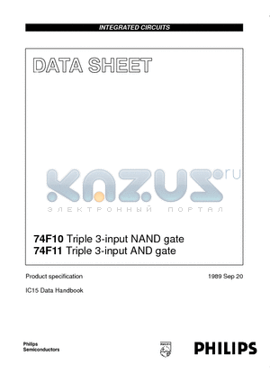 N74F11N datasheet - Triple 3-input NAND gate