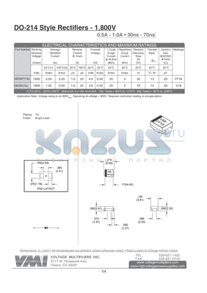 MD90FF18J datasheet - DO-214 Style Rectifiers - 1,800V