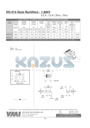 MD90U18 datasheet - DO-215 Style Rectifiers - 1,800V