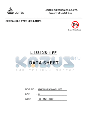 LI45840-S11-PF datasheet - RECTANGLE TYPE LED LAMPS