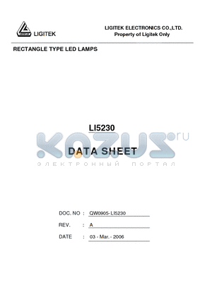 LI5230 datasheet - RECTANGLE TYPE LED LAMPS