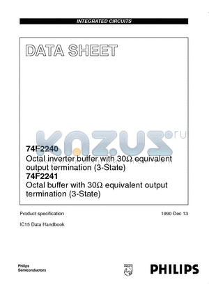 N74F2241D datasheet - Octal inverter buffer with 30ohm equivalent output termination 3-State