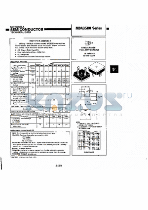 MDA3500 datasheet - SINGLE-PHASE FULL-WAVE BRIDGE