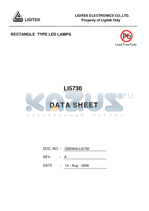 LI5730 datasheet - RECTANGLE TYPE LED LAMPS