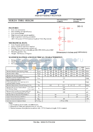 HER205 datasheet - HIGH EFFICIENCY RECTIFIER