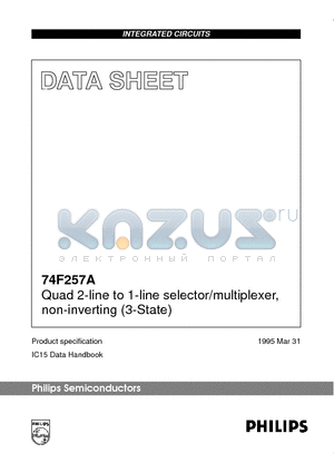 N74F257AN datasheet - Quad 2-line to 1-line selector/multiplexer, non-inverting 3-State