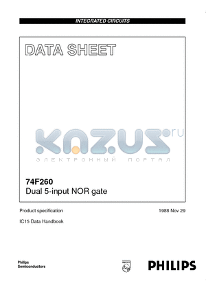 N74F260D datasheet - Dual 5-input NOR gate