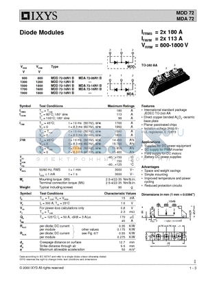 MDA72-14N1B datasheet - Diode Modules