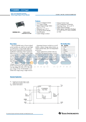 PTH03000W datasheet - 6-A, 3.3-V Input Non-Isolated Wide-Output Adjust Power Module