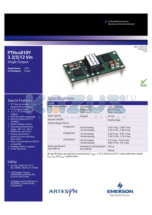 PTH03010YAST datasheet - DC-DC CONVERTERS