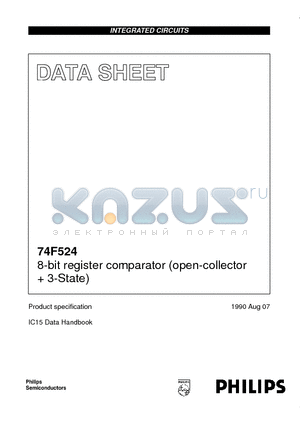 N74F524D datasheet - 8-bit register comparator open-collector  3-State
