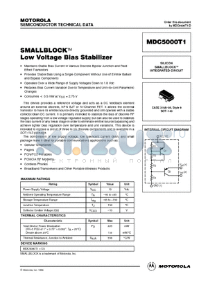 MDC5000T1 datasheet - SILICON SMALLBLOCK INTEGRATED CIRCUIT