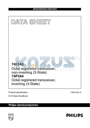 N74F543N datasheet - Octal registered transceiver, non-inverting 3-State