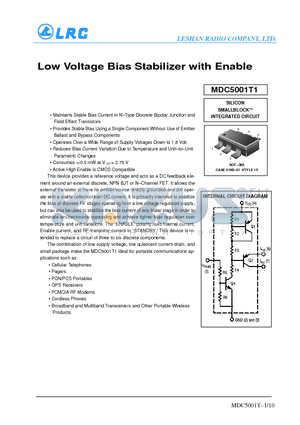 MDC5001T1 datasheet - Low Voltage Bias Stabilizer with Enable