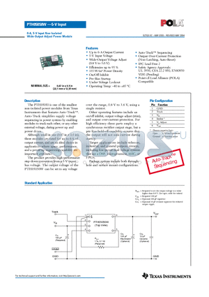 PTH03050W datasheet - 6-A, 5-V Input Non-Isolated Wide-Output Adjust Power Module