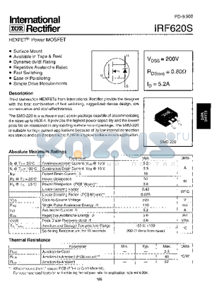 IRF620S datasheet - HEXFET Power MOSFET