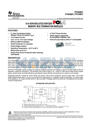 PTH03060YAH datasheet - MEMORY BUS TERMINATION MODULES