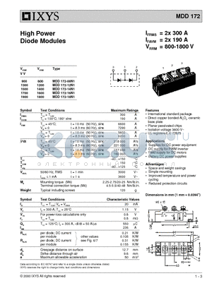 MDD172 datasheet - High Power Diode Modules