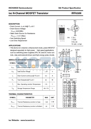 IRF630N datasheet - isc N-Channel MOSFET Transistor
