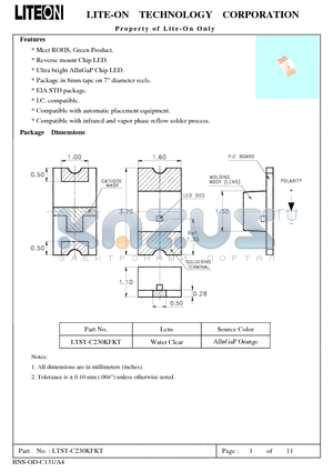 LTST-C230KFKT datasheet - Property of Lite-On Only