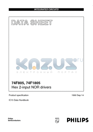 N74F805D datasheet - Hex 2-input NOR drivers