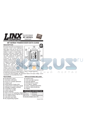 LICAL-TRC-MT datasheet - MT SERIES TRANSCODER DATA GUIDE