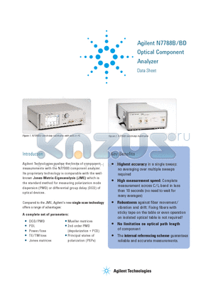 N7788B datasheet - Optical Component Analyzer