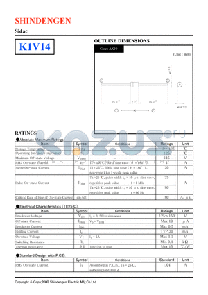 K1V14 datasheet - Sidac
