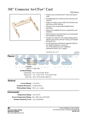 N7G24-A0B2EA-00-0HT datasheet - 3M Connector for CFast Card