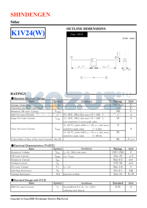 K1V24W datasheet - Sidac