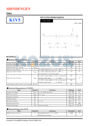 K1V5 datasheet - Sidac