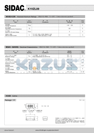 K1VZL09 datasheet - SIDAC