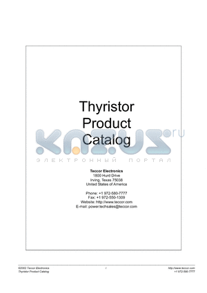 K2000F1 datasheet - Thyristor Product Catalog