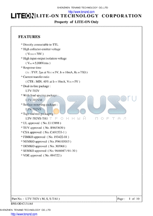 LTV-702VM datasheet - Property of LITE-ON Only