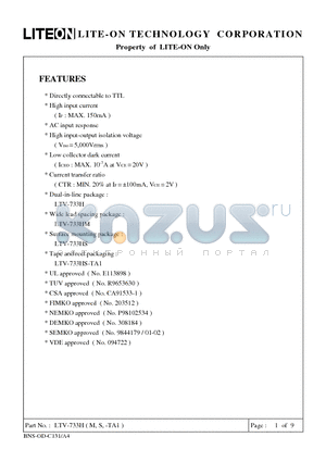 LTV-733H datasheet - Property of LITE-ON Only