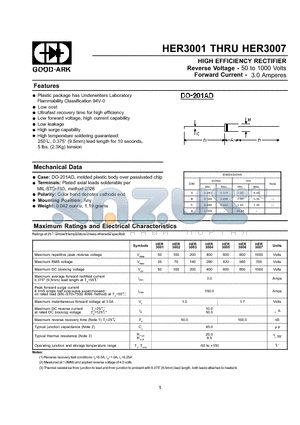 HER3005 datasheet - HIGH EFFICIENCY RECTIFIER