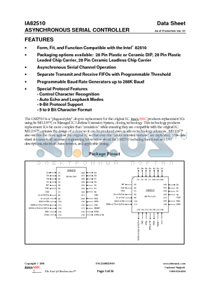 N82510 datasheet - ASYNCHRONOUS SERIAL CONTROLLER