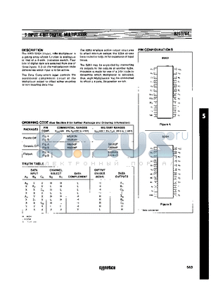 N8264 datasheet - 3-INPUT 4-BIT DIGITAL MULTIPLEXER