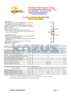 HER301 datasheet - 3A ULTRA FAST RECOVERY RECTIFIER