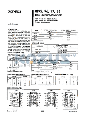 N8T95N datasheet - High Speed Hex 3-State Buffers/Inverters