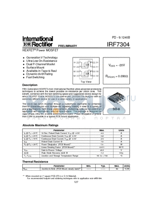 IRF7304 datasheet - Generation V Technology