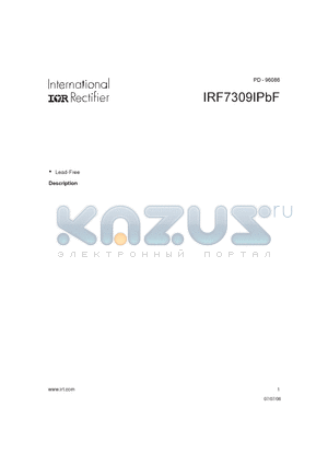 IRF7309IPBF datasheet - HEXFET Power MOSFET