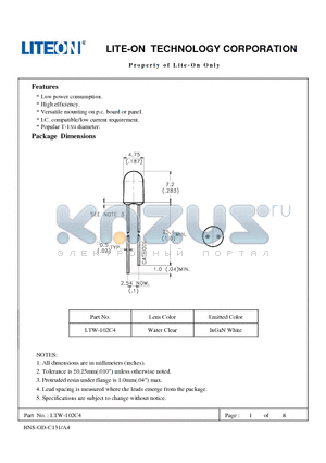 LTW-102C4 datasheet - Property of Lite-On Only