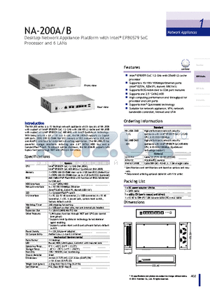 NA-200A datasheet - Suitable for network appliance
