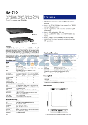 NA-710 datasheet - Supports Cavium CN1005 accelerator on board