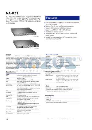 NA-821 datasheet - Smart fan and intrusion control