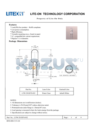 LTW-2N3D7S-032 datasheet - Property of Lite-On Only