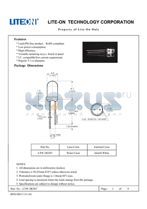 LTW-2R3D7 datasheet - Property of Lite-On Only