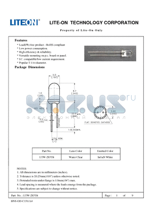 LTW-2S3T8 datasheet - Property of Lite-On Only